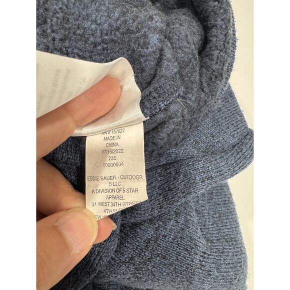 EDDIE BAUER Men’s Tight Knit Quarter-Zip Pullover Blue Size X Large - Picture 10 of 10